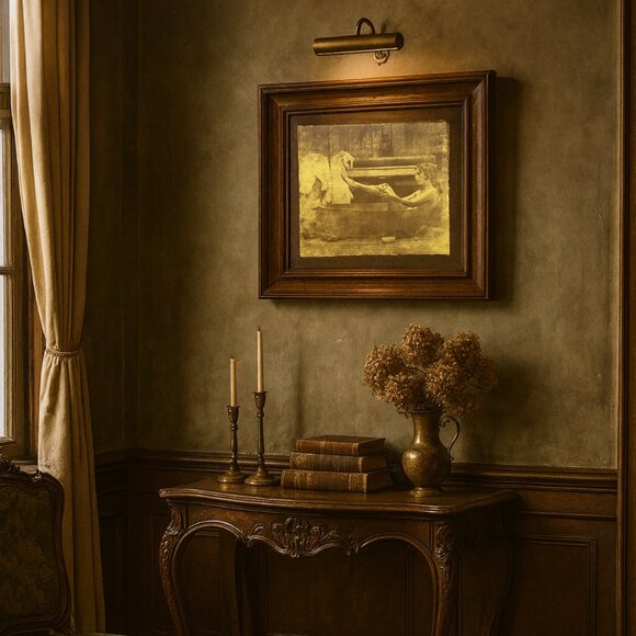 Vintage R. Hendrickson Sepia "Indiana Art Print Portrait Framed Nude Woman - Picture 2 of 14